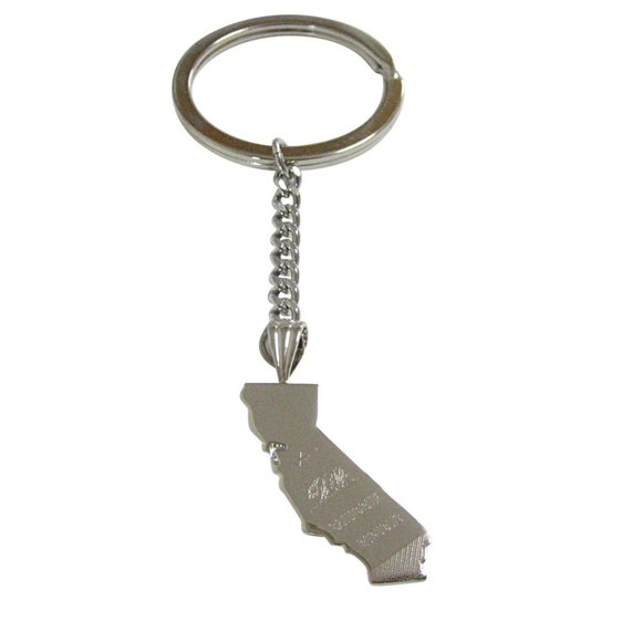 California State Map Shape and Flag Keychain - Picture 1 of 2